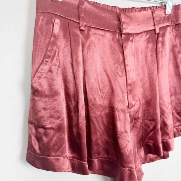 FREE PEOPLE | Roma Rust Satin Look Shorts Cherry Mahogany Women’s Size Small - Picture 4 of 10